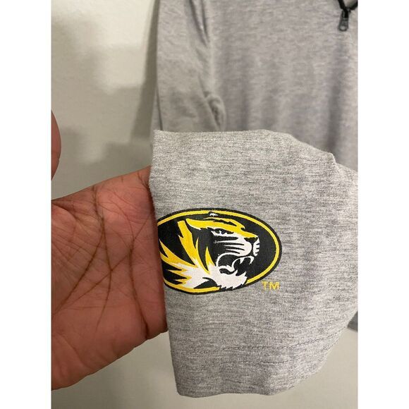 VTG Saint Louis Tigers 1/4 Zip Pullover Long Sleeve Gray Sweatshirt Mens Large‎ - Picture 2 of 8